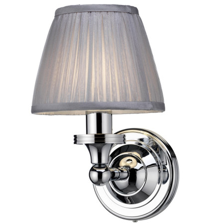 Burlington Arcade Round Light with Chrome Base and Chiffon Silver Shade