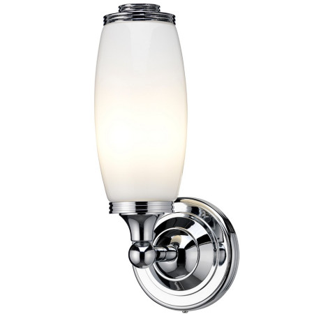 Burlington LED Round Wall Light with Chrome Base & Opal Tube Shade