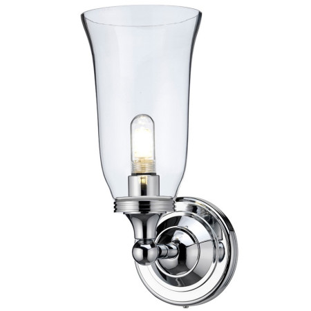 Burlington Arcade Round Light with Chrome Base and Vase Clear Glass Shade