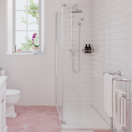 BAF3S/V16 Burlington Avon Thermostatic Exposed Dual Outlet Shower Valve with 6 Inch Fixed Head and Handset Lifestyle
