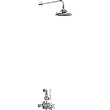 AF1S+V60 Burlington Avon Thermostatic Exposed Single Function Shower Valve with 12 Inch Head and Fixed Shower Arm