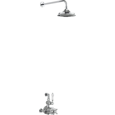 Burlington Avon Thermostatic Exposed Single Function Shower Valve with 9 Inch Head and Fixed Shower Arm