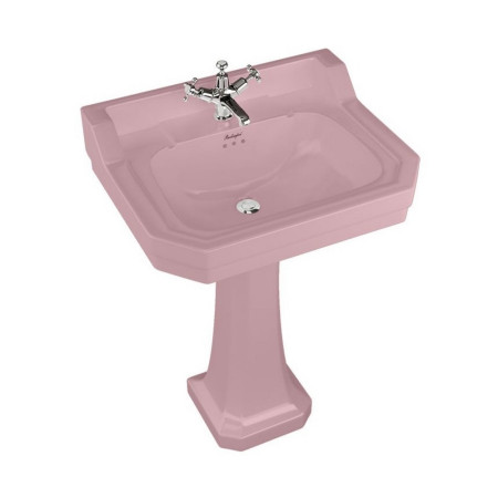 Burlington Bespoke Confetti Pink 610mm Basin and Pedestal