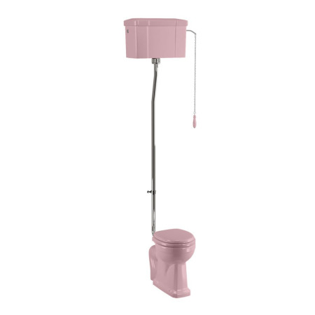 P2PINK/C28SPINK/T30CHR Burlington Bespoke Confetti Pink Standard High-Level WC with Single Flush Cistern (1)