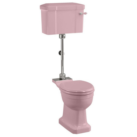 P5PINK/C1PINK/T33CHR Burlington Bespoke Confetti Pink Standard Medium Level WC with 520 Lever Cistern