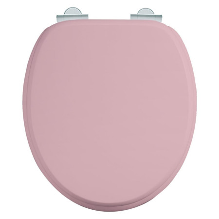 S54CHR Burlington Bespoke Confetti Pink Toilet Seat with Chrome Hinges (1)