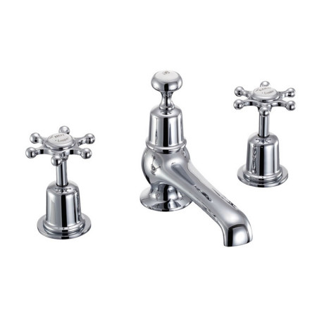 BI29 Burlington Birkenhead 3 Tap Hole Thermostatic Basin Mixer with Pop Up Waste