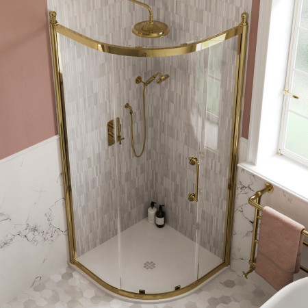 BUCRQ900X900W Burlington Bowood 900mm Quadrant Shower Tray Lifestyle