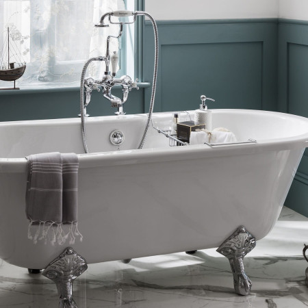 A27CHR Burlington Brass Extendable Bath Rack Lifestyle
