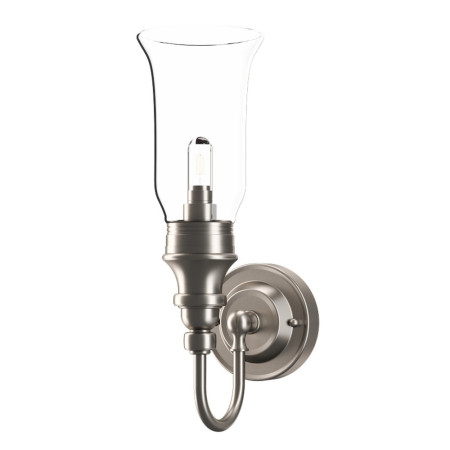 Burlington Brushed Nickel Ornate Light and Clear Glass Vase Shade
