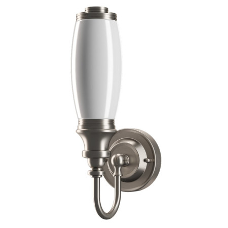 Burlington Brushed Nickel Ornate Light and Frosted Glass Tube Shade