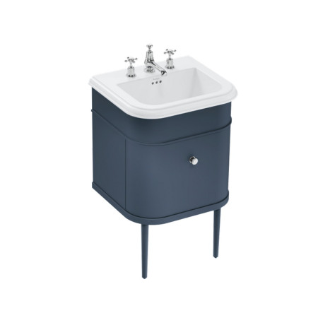 Burlington Chalfont 550mm Single Drawer Vanity Unit with Basin in Blue with 3TH Ceramic Basin
