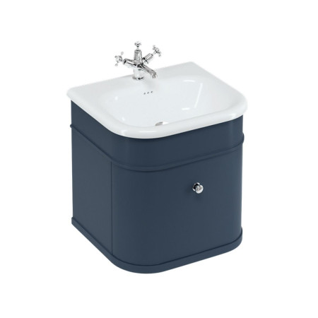 Burlington Chalfont 550mm Single Drawer Vanity Unit with Basin in Blue