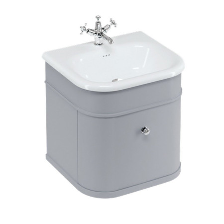 Burlington Chalfont 550mm Single Drawer Vanity Unit with Basin in Classic Grey