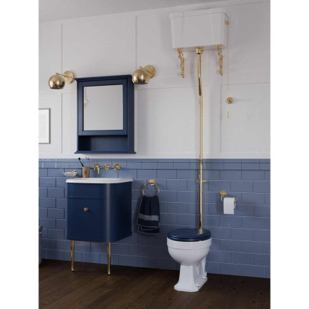 Burlington Chalfont Blue Room Setting Gold Legs Lifestyle