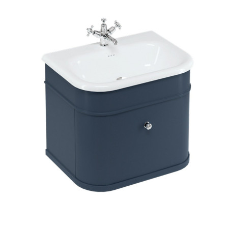 Burlington Chalfont 650mm Single Drawer Vanity Unit with Basin in Blue