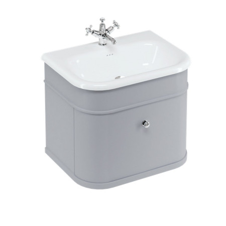 Burlington Chalfont 650mm Single Drawer Vanity Unit with Basin in Classic Grey
