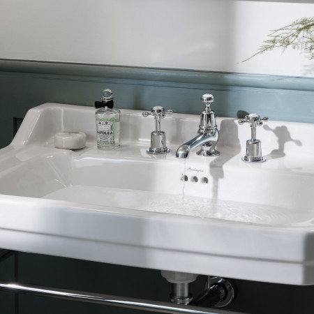 Burlington Claremont 3 Tap Hole Mixer with Pop Up Waste Lifestyle 2