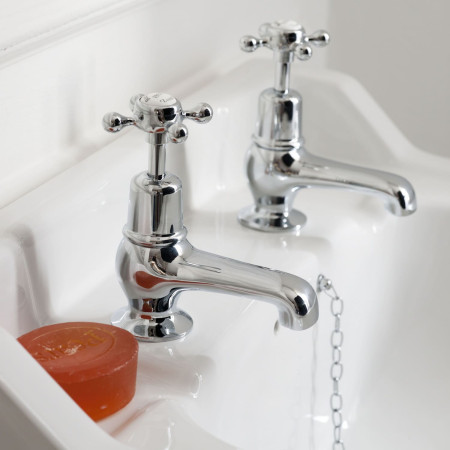CL1QT Burlington Claremont Chrome 3 Inch Basin Taps Lifestyle
