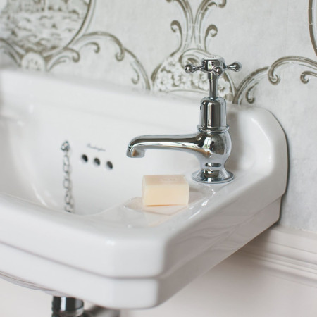CL1QT Burlington Claremont Chrome 3 Inch Basin Taps Cloakroom Setting