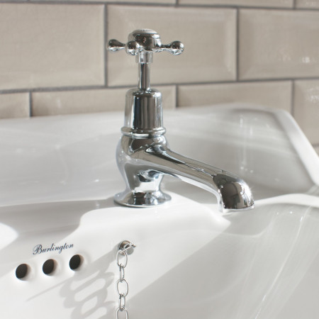 Burlington Claremont Chrome 5 Inch Basin Taps Quarter Turn Lifestyle