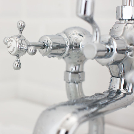 CL15QT Burlington Claremont Deck Mounted Bath Shower Mixer Crosshead Handles
