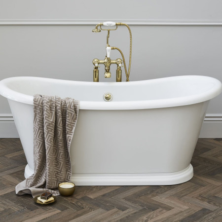CL15QTGOLD Burlington Claremont Gold Deck Mounted Bath Shower Mixer Lifestyle