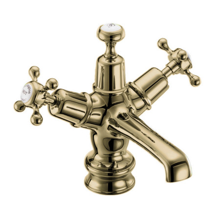 Burlington Claremont Regent Gold Basin Mixer with Click Clack Waste