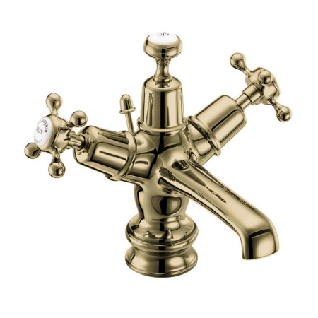 Burlington Claremont Regent Gold Basin Mixer with Pop Up Waste