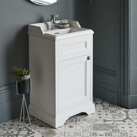Burlington Classic 500mm Cloakroom Vanity Unit with Basin in Matt White Lifestyle