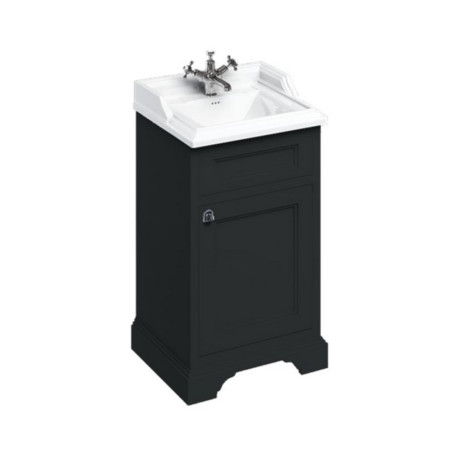 Burlington Classic 500mm Cloakroom Vanity Unit with Basin in Matt Black