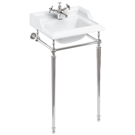 Burlington Classic 510mm Square Basin with Chrome Washstand