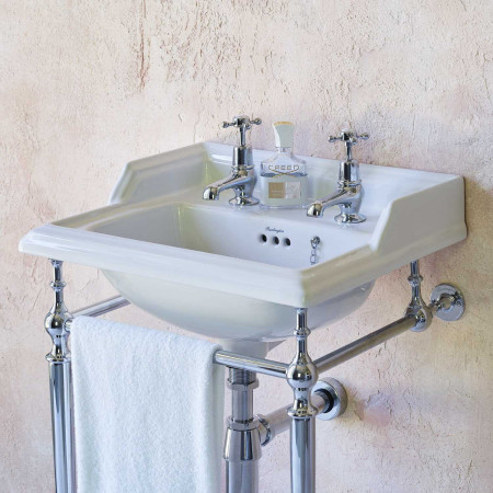 Burlington Classic 510mm Square Basin with Chrome Washstand 2TH Design