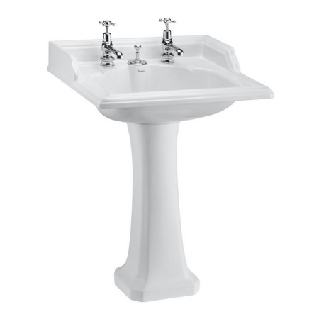 Burlington Classic 650mm Basin with Invisible Overflow and Classic Standard Pedestal