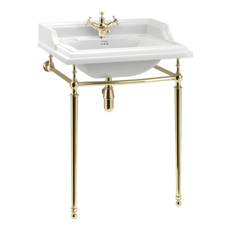 Burlington Classic 650mm Rectangle Basin with Gold Washstand