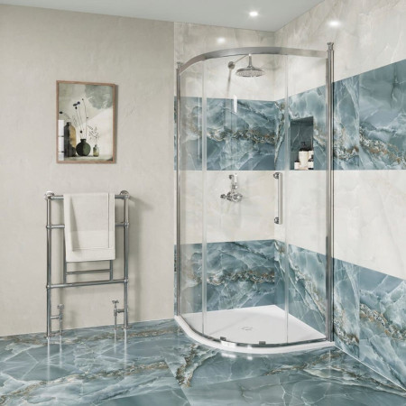 CQQSSC0800 Burlington Classique 800mm Chrome 1 Door Quadrant Shower Enclosure with 1909 Handles