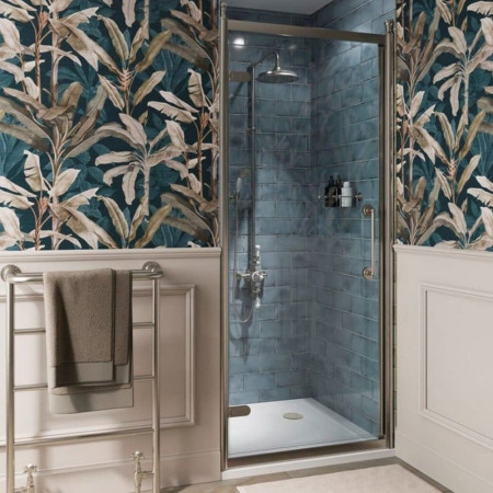 Burlington Classique 800mm Hinged Shower Door in Brushed Nickel