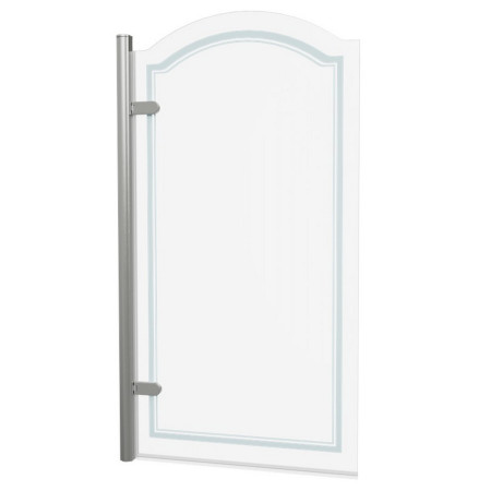 Burlington Classique Brushed Nickel 850mm Curved Hinged Left Hand Bath Screen