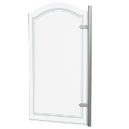 Burlington Classique Brushed Nickel 850mm Curved Hinged Right Hand Bath Screen