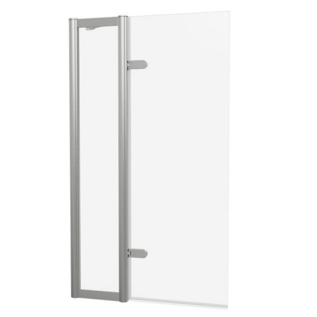 Burlington Classique Brushed Nickel 850mm Hinged Inline Bath Screen