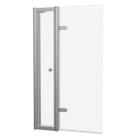 Burlington Classique Brushed Nickel 850mm Hinged Inline Bath Screen and Handle