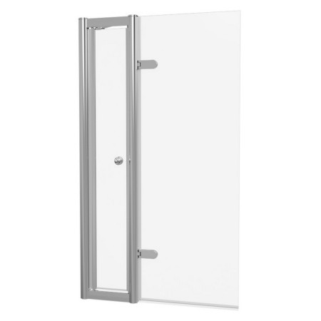 Burlington Classique Chrome 850mm Hinged Inline Bath Screen and Handle