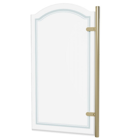 Burlington Classique Gold 850mm Curved Hinged Right Hand Bath Screen