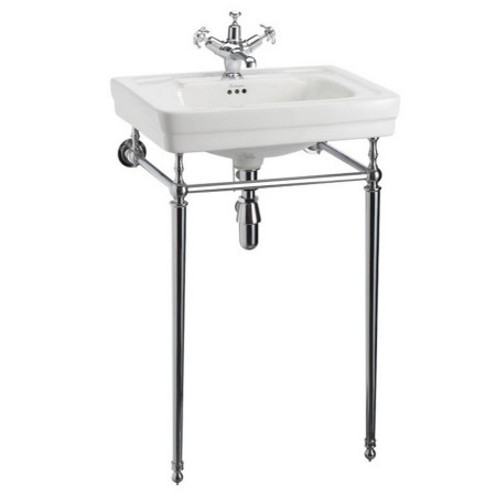 Burlington Contemporary 580mm Basin with Chrome Washstand