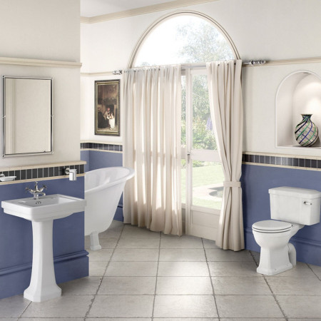 Burlington Contemporary 580mm Basin with Standard Pedestal Lifestyle