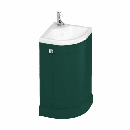 Burlington Corner 430mm Vanity Unit & Quattrocast Basin in Matt Green