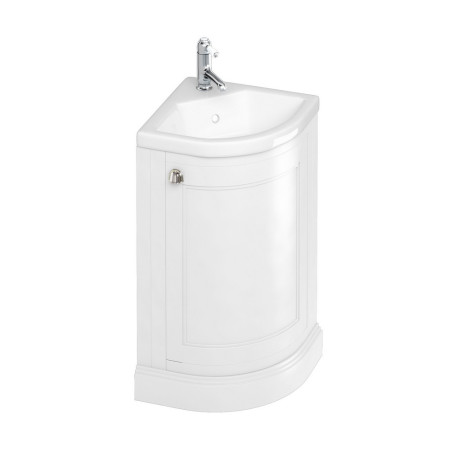 Burlington Corner 430mm Vanity Unit with Quattrocast Corner Basin in Matt White