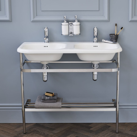 A20CHR Burlington Double Soap Dispenser with Chrome Mount Bathroom Setting