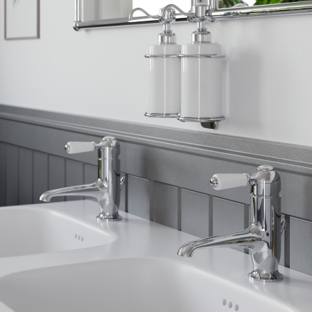 A20CHR Burlington Double Soap Dispenser with Chrome Mount Basin Setting
