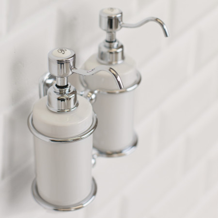 A20CHR Burlington Double Soap Dispenser with Chrome Mount Lifestyle